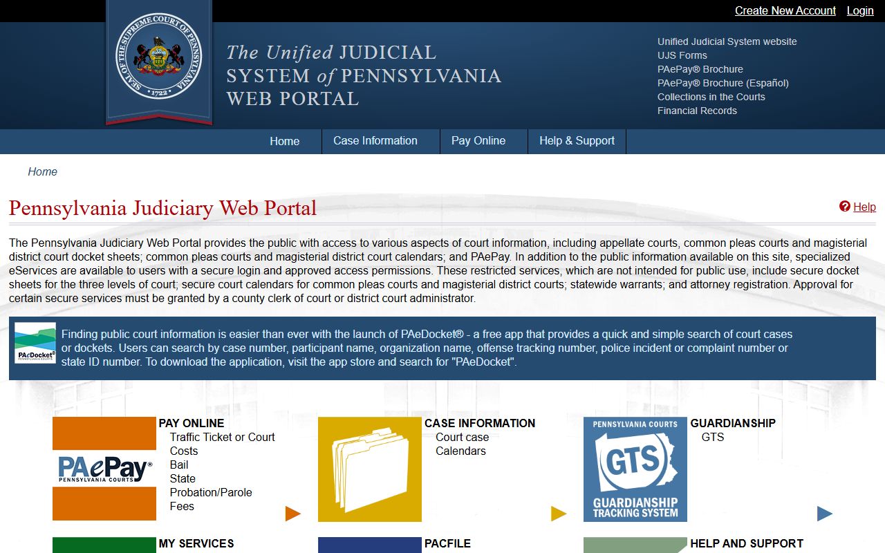 Tioga County court dockets UJS portal