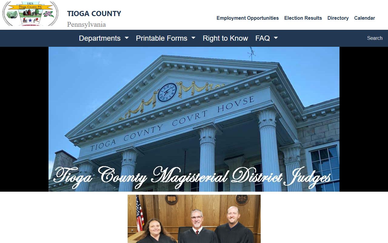 Tioga County Court of Common Pleas Magisterial District Judge overview