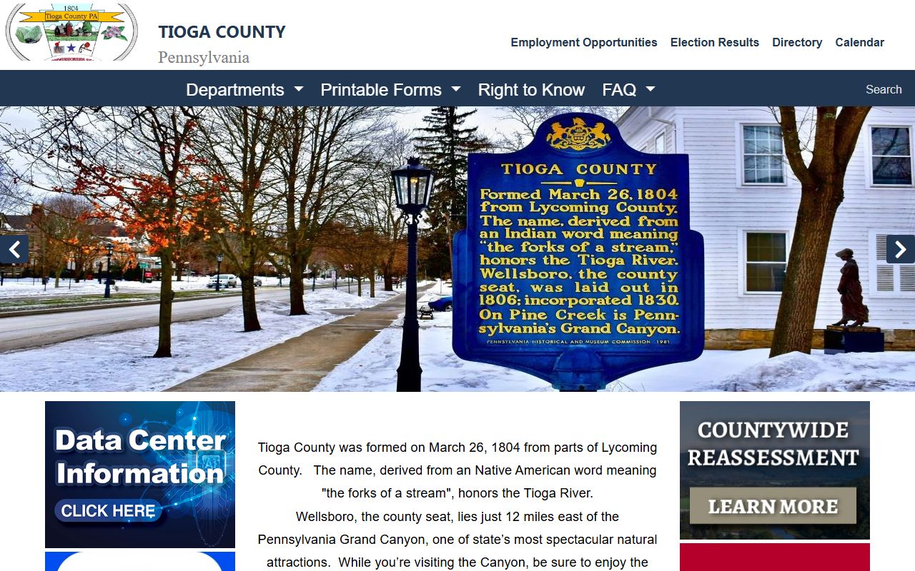 Tioga County court records official county homepage