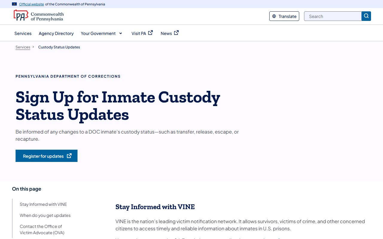 Tioga County inmate records DOC custody status updates